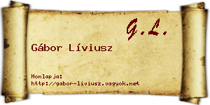 Gábor Líviusz névjegykártya
